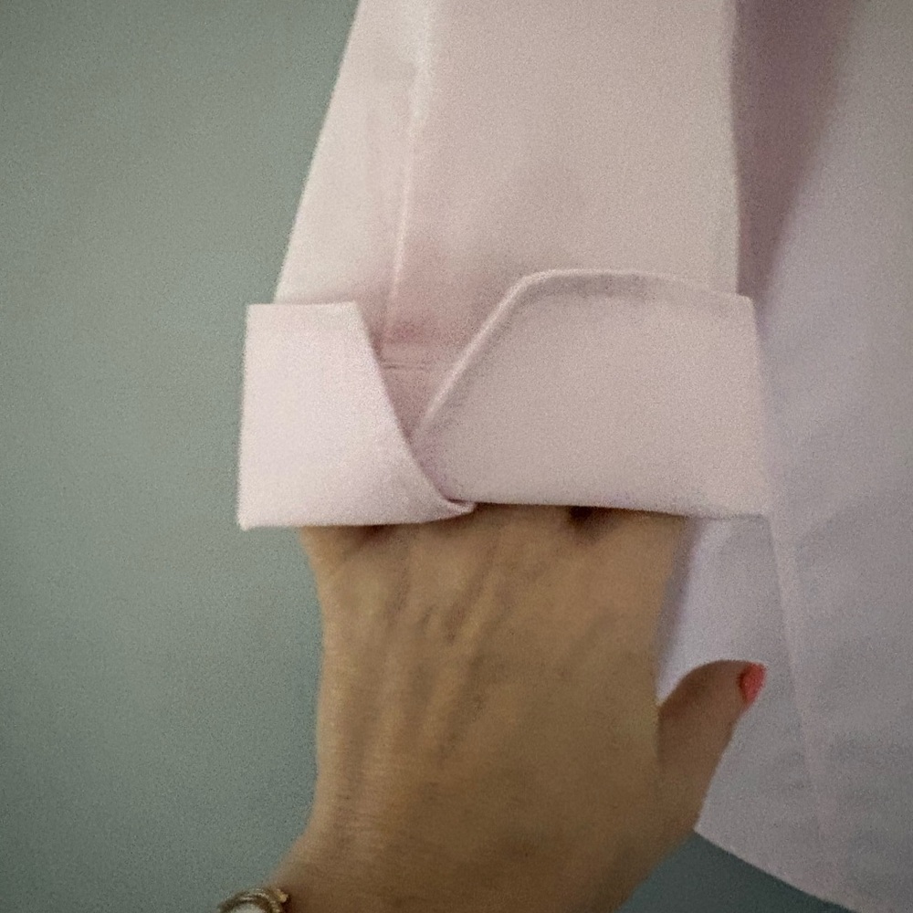 Foxcroft Light Pink Cotton Button-Down Shirt Large - Picture 6 of 9